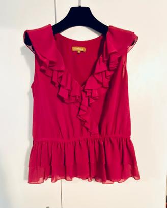 Blusa a balze fucsia