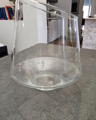Grande Vaso Monofiore Conico in Vetro Trasparente