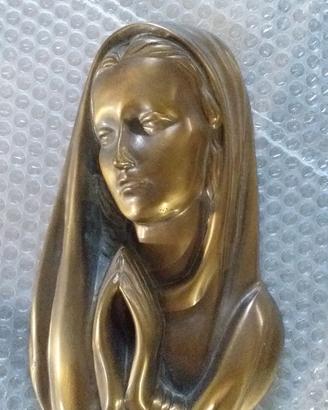 Madonna in preghiera scultura bronzo