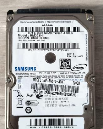 HDU 320GB 2,5" SATA