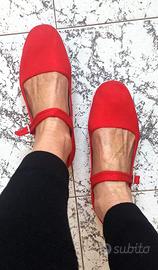 Scarpe Cinesi Rosse Vintage Anni 70 - Nuove 39