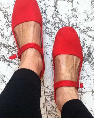 Scarpe Cinesi Rosse Vintage Anni 70 - Nuove 39