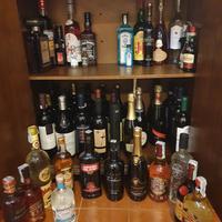 vino bianco e rosso e tanti tipi di liquori 