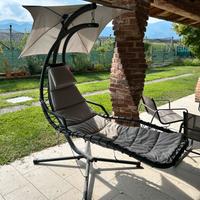 SDRAIO DA GIARDINO A DONDOLO CON TETTUCCIO GRIGIO