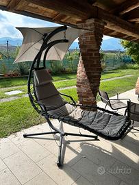 SDRAIO DA GIARDINO A DONDOLO CON TETTUCCIO GRIGIO