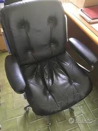 Poltrona direzionale ufficio vera pelle