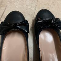 Ballerina da donna in pelle nera