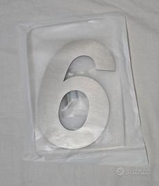 Numero Civico Metallo Satinato o Inox - Numero 6/9