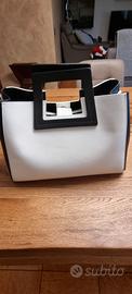 BORSA A MANO BIANCA E NERA