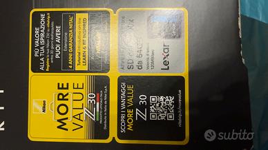 Kit Z30 + nikkor zdx 16-50mm  + sd 64gb e borsa