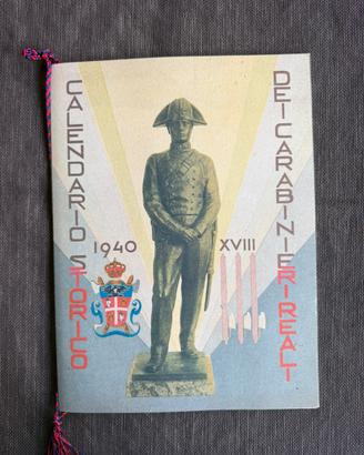Calendario Storico Carabinieri Reali anno 1940.
