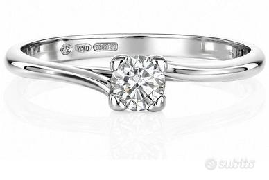 Anello oro bianco 18 kt con diamante 