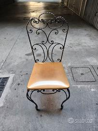 Sedia vintage in ferro battuto anni 60 / 70