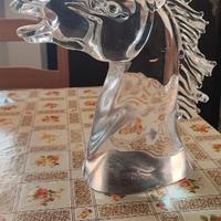 scultura vetro Murano testa di cavallo