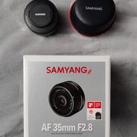 Obiettivo Samyang 35mm 2.8 FE + Adattatore filtri