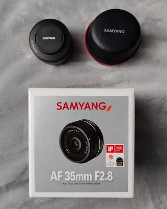 Obiettivo Samyang 35mm 2.8 FE + Adattatore filtri