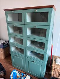 Credenza laccata verde top ciliegio