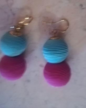 Orecchini azzurro e rosa
