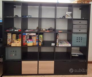 IKEA KALLAX 5x5 Nero-Marrone + Accessori