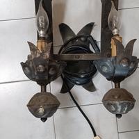 Porta Lampada a parete in ferro battuto 