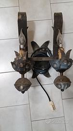 Porta Lampada a parete in ferro battuto 