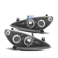 FARI PEUGEOT 307 01-05 ANGEL EYES FONDO NERO H7 H1