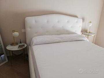 Letto matrimoniale contenitore in pelle