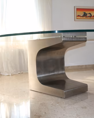 TAVOLO CRISTALLO serie NIEMEYER , rotondo