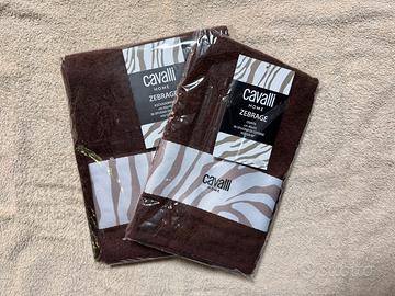 Asciugamani Cavalli Home Zebrage - Marrone 2 pezzi