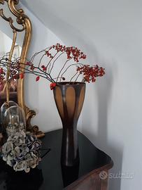 Vaso in vetro color ambrato