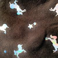 Vestito felpato nero con unicorni