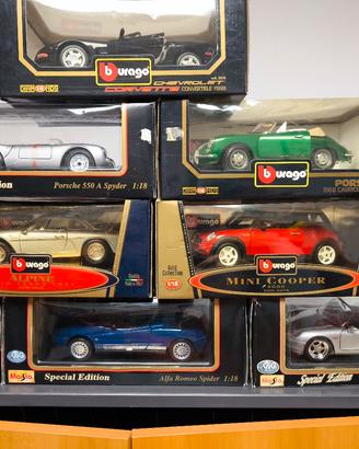 Lotto 8 automodelli Bburago e Maisto 1:18