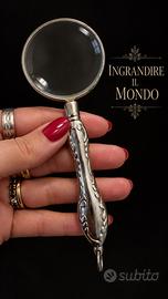 Lente vintage da chatelaine o collana ricamo