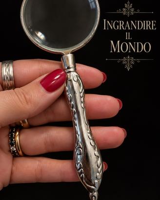 Lente vintage da chatelaine o collana ricamo