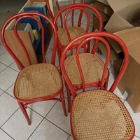4 sedie thonet colore rosso 