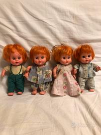 4 bambole capelli rossi anni 70