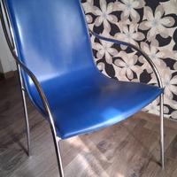 Sedie usate di design in cuoio e acciaio