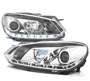 FARI VOLKSWAGEN VW GOLF 6 08-12 DRL FONDO CROMATO