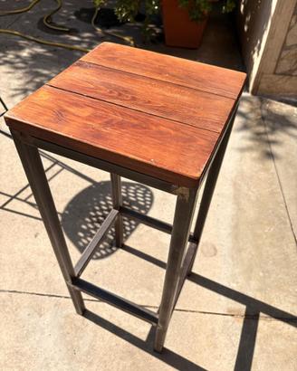 Set 10 sgabelli alti in legno e metallo
