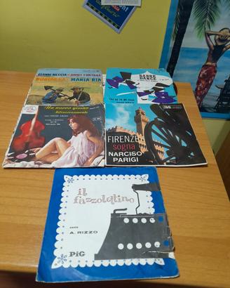 LOTTO 5 DISCHI IN VINILE 45GIRI ANNI 60