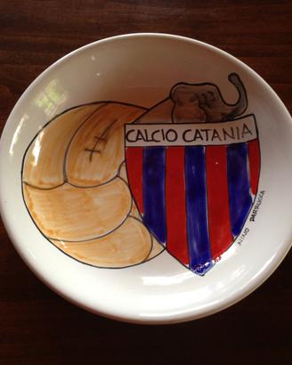 6 piatti fondo Calcio Catania dipinto a mano sicil