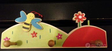 Attaccapanni per camera da letto bambini in legno