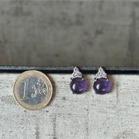 Orecchini zirconi e goccia viola