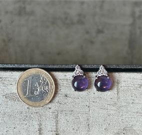 Orecchini zirconi e goccia viola