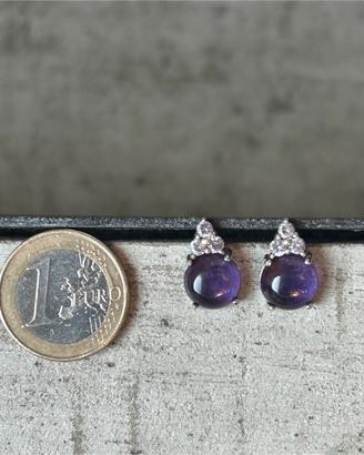 Orecchini zirconi e goccia viola