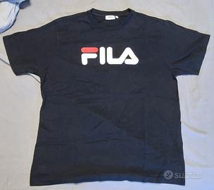 Fila FAU0067 T-Shirt Uomo Nera Tg. L 100% Cotone