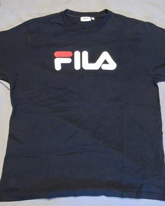 Fila FAU0067 T-Shirt Uomo Nera Tg. L 100% Cotone