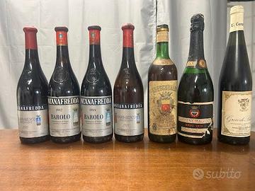 Lotto 7 Bottiglie Vino Vintage da Collezione