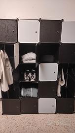 armadio tessuto e metallo 