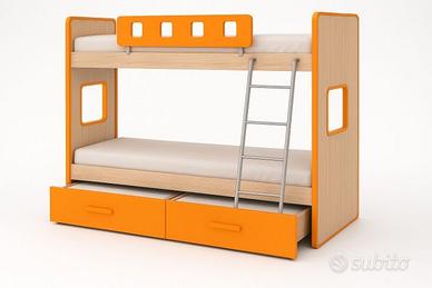 Letto a castello con 2 cassetti + 2 reti ortopedic